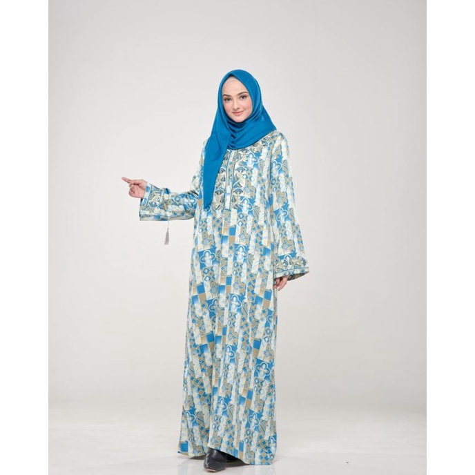 Arjuna Weda Jalabeyah Gamis Dubai Geometris - Biru Terbaru