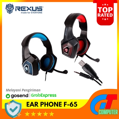 Headset Gaming Rexus F65 Vonix Headphone Head Set Ear Phone F-65