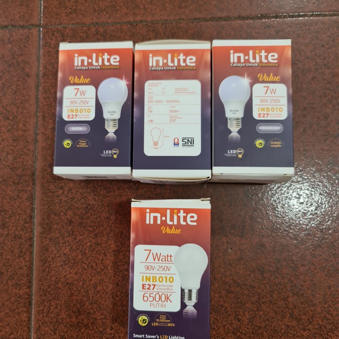 [PROMO] Lampu Led In-Lite Value Paket 7Watt Beli 3 Gratis 1