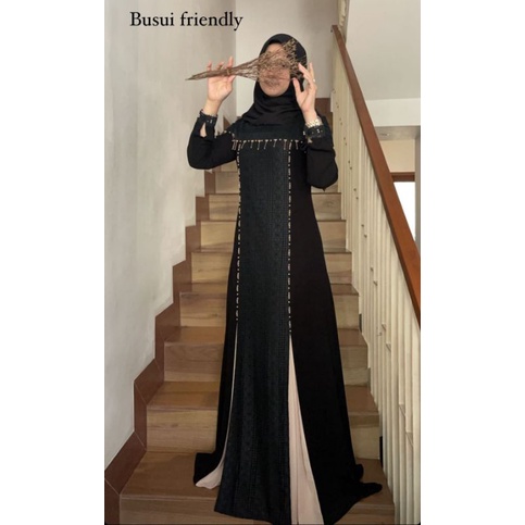 Farina Brocade Dress BLACK M by Javina