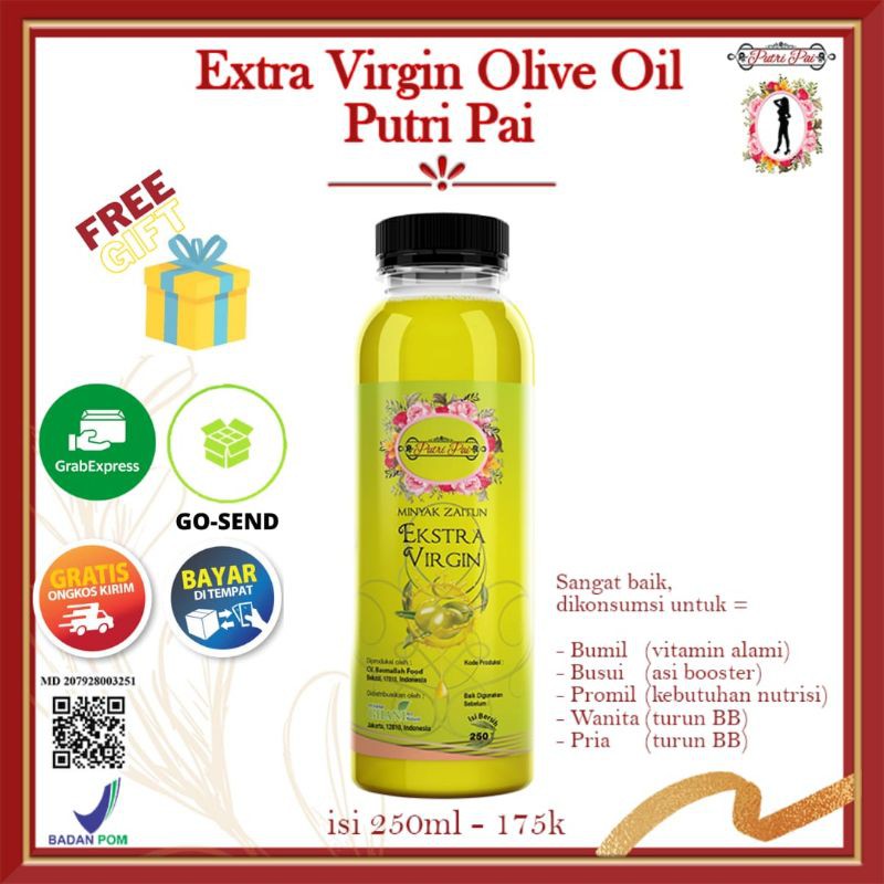 

EXTRA VIRGIN OLIVE OIL 250ml By PUTRIPAI / EVO PUTRIPAI DEPOK