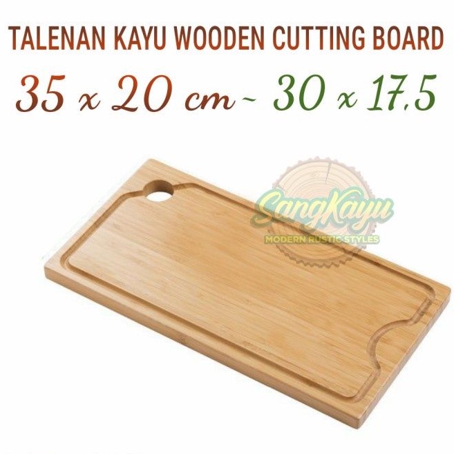 Nampan kayu talenan kayu jati mahoni wooden cutting board line edge