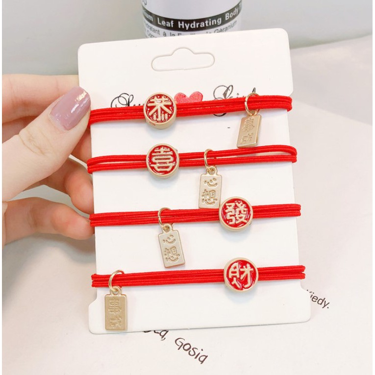 4pcs set Gelang Tangan Rantai hiasan  Kepala  Sinterklas 