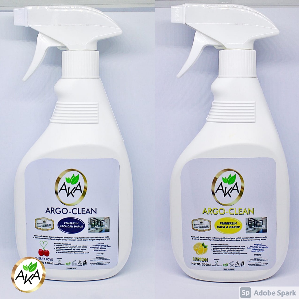 AKA PREMUM ARGO-CLEAN | Pembersih kaca &amp; dapur Spray 500ml