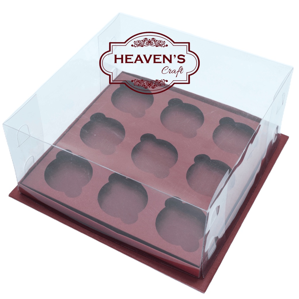 Box cupcake isi 9 red