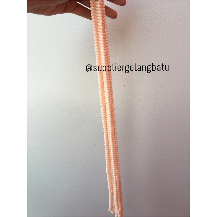 Crystal Ceko Doff 6mm Cream Krem Bahan Gelang Kalung Craft DIY Craft supplier beads aksesoris grosir