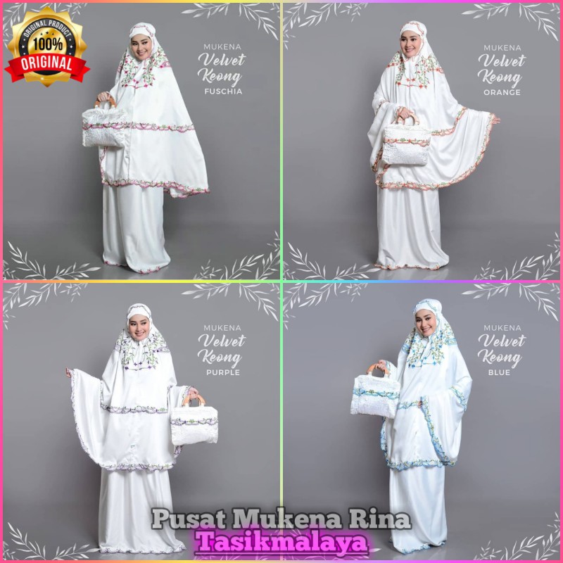 GAJIAN SALE - Mukena Dewasa Sutra Satin Bordir Velvet Keong Original
