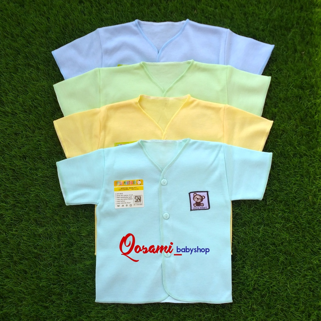 AIRIN 4 pcs Baju Polos Pendek Kancing Bayi Newborn  SNI