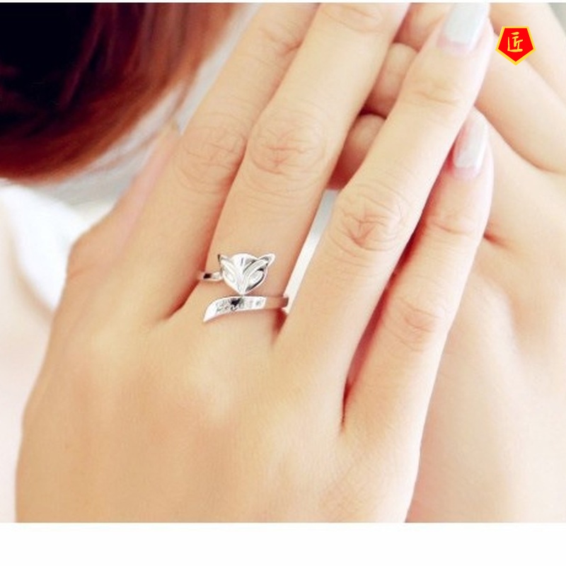 [Ready Stock]Women's Simple Personality Silver Fox Ring