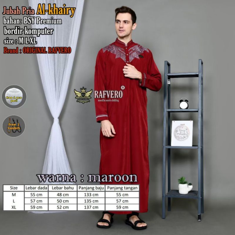 Baju Jubah Gamis Muslim Pria Dewasa/Jubah bordir Pria pakistan/Jubah bordir Pria Arab Dewasa/Jubah Gamis Dewasa Terbaru  2022 Al khairy 100% Original Rafvero-4