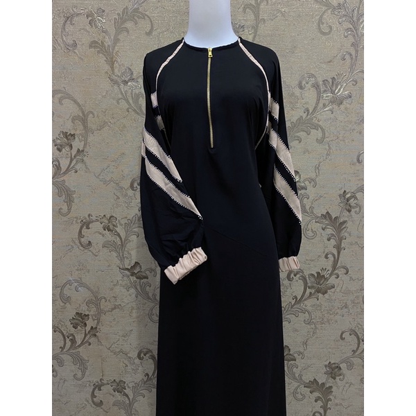 ABAYA GAMIS HITAM SYAMILA (Syamila) ALMADA COLLECTION ORIGINAL