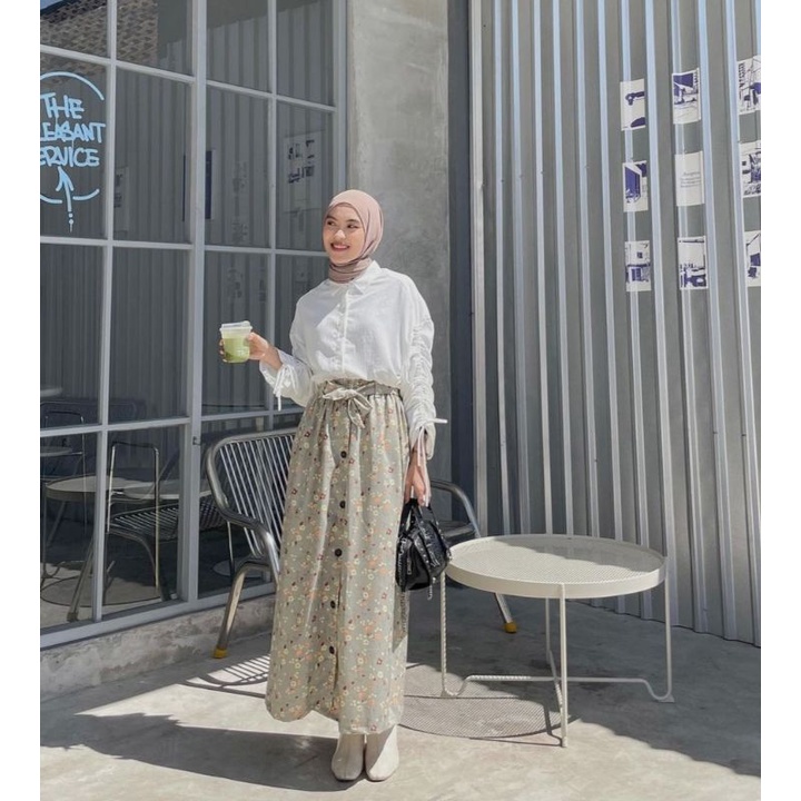 Skirt Panjang Motiv Korea || Rok Panjang Dewasa Motiv