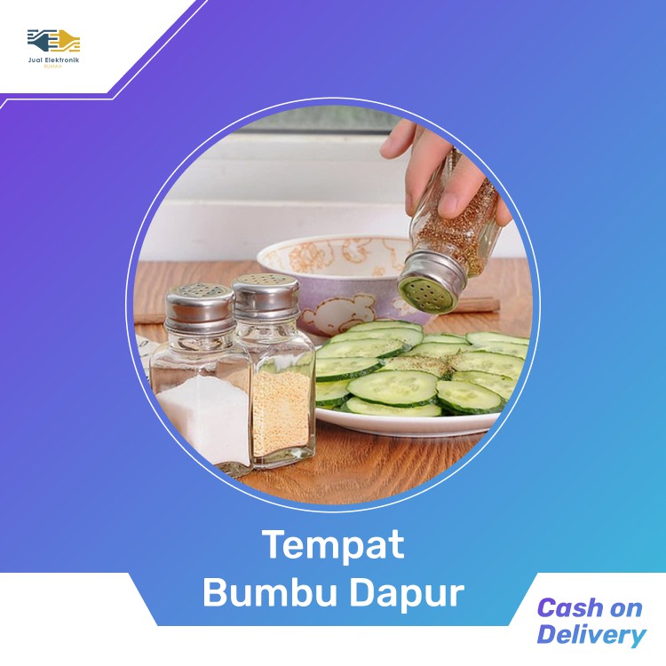 Tempat Bumbu Dapur Botol Kaca Lubang Tabur Salt Pepper Spice Jar