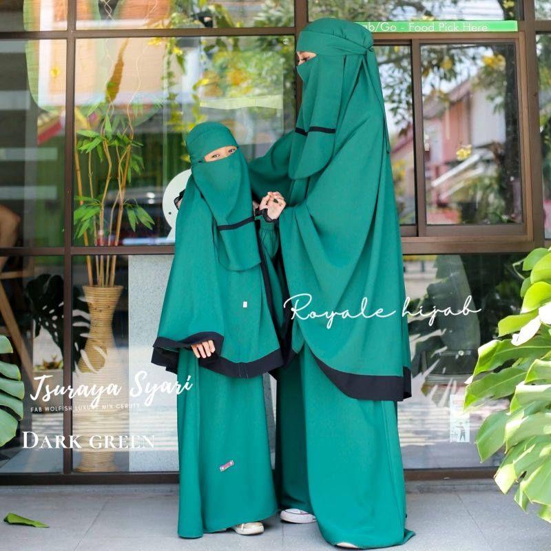 Tsuraya Syari  couple mom and kids gamis set syari couple family