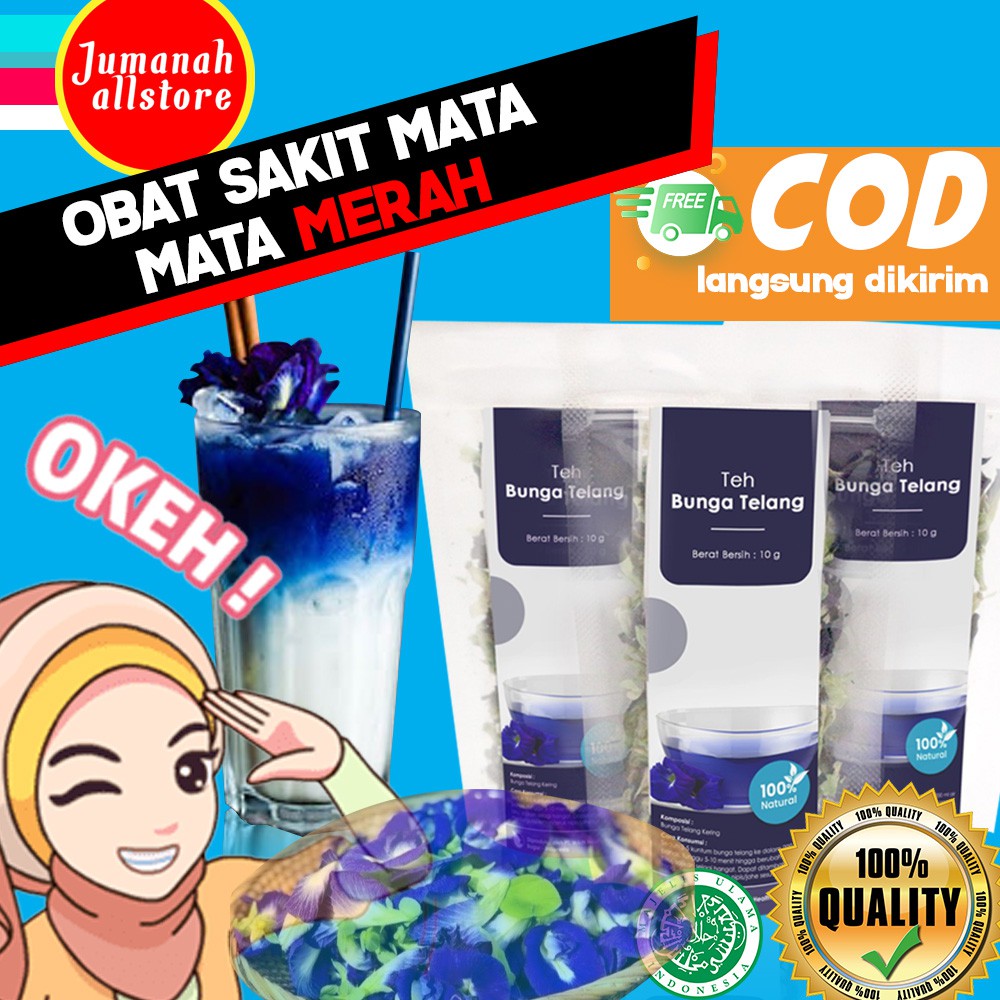 

teh herbal daun telang alami mengobati mata 100% Organik, Herbal, Sehat