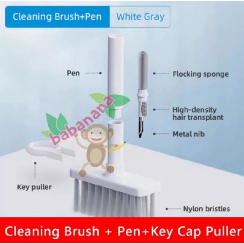 Sikat keyboard putih cleaning set kit mechanical puller brush