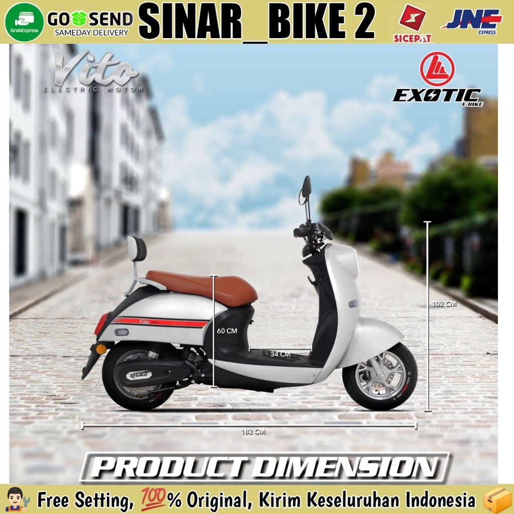 Sepeda Motor Listrik EXOTIC VITO Electric E Bike 1000 Watt