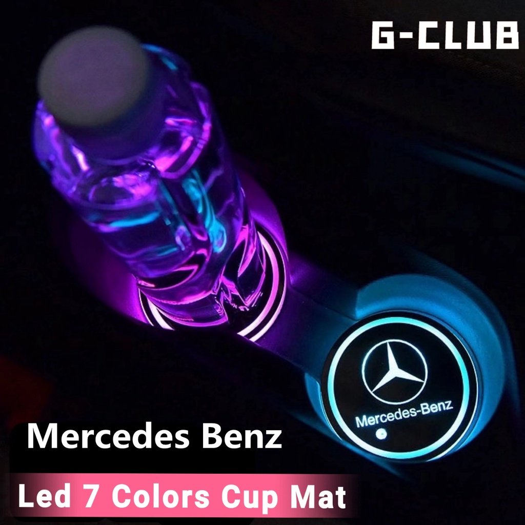 2 Pcs Lampu Led 7 Warna Anti Slip Untuk Interior Mobil Mercedes Benz