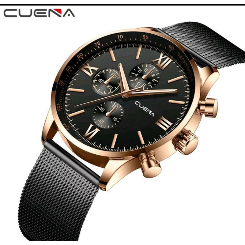 Jam Tangan CUENA Jam Tangan Pasir Magnet Jam Tangan Gesper Cuena Pria Jam Tangan Pria Stainliss Stee