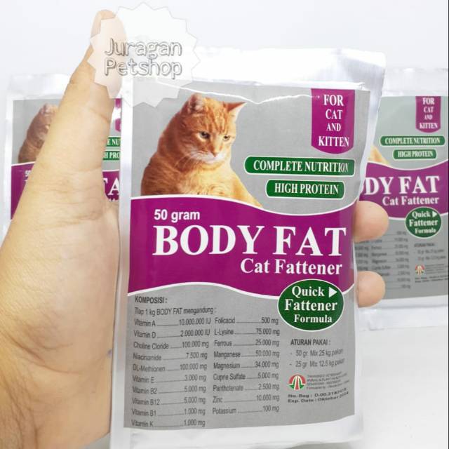 BODY FAT 50GR | Penggemuk Kucing | Penambah Nafsu Makan Kucing | BODY FAT SACHET