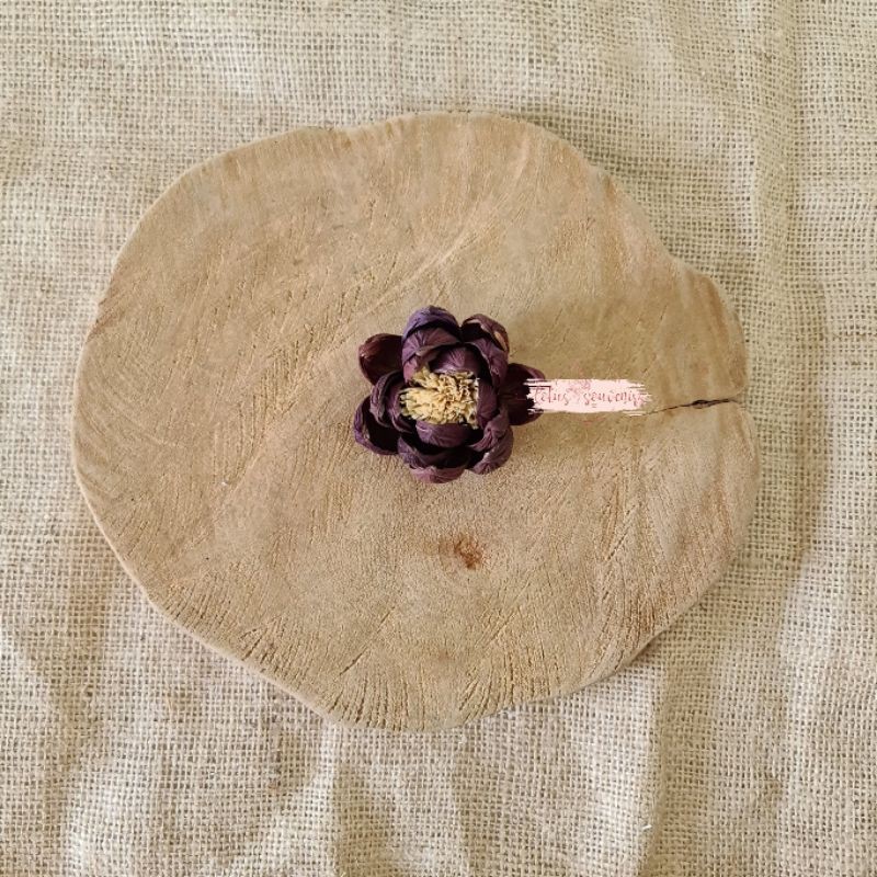 Bunga klobot teratai | Bunga klobot jagung | Bunga artificial | Bunga klobot | Bunga mahar-Besar coklat tua