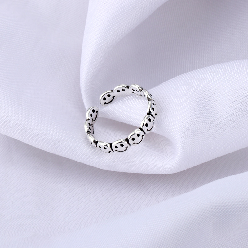 Cincin Jari Desain Multi Happy Smile Face Gaya Elegan Untuk Pria Dan Wanita