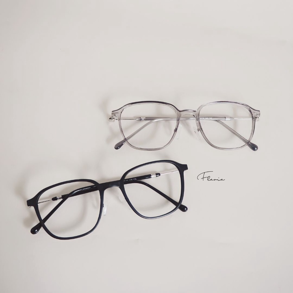 Flavia Eyewear - Kacamata Lexy Square Acetat (custom minus, photochromic, blueray, bluechromic dan photobrown)