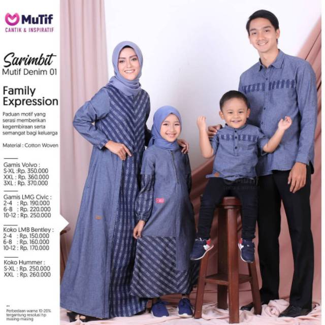 MuTif 100% ORI | Familly Series MuTif | Gamis  Volvo Dark Blue| Koko Anak Bentley Dark Blue | Gamis 