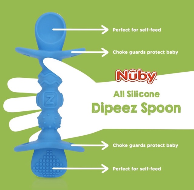 Nuby SureGrip Dipeez self Feeding Spoon  ( Assorted colour) - Sendok makan bayi