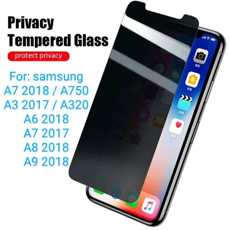 Samsung A7 A3 A6 A8 A9 Antigores Tempered Glass Spy TG Screen Guard protector