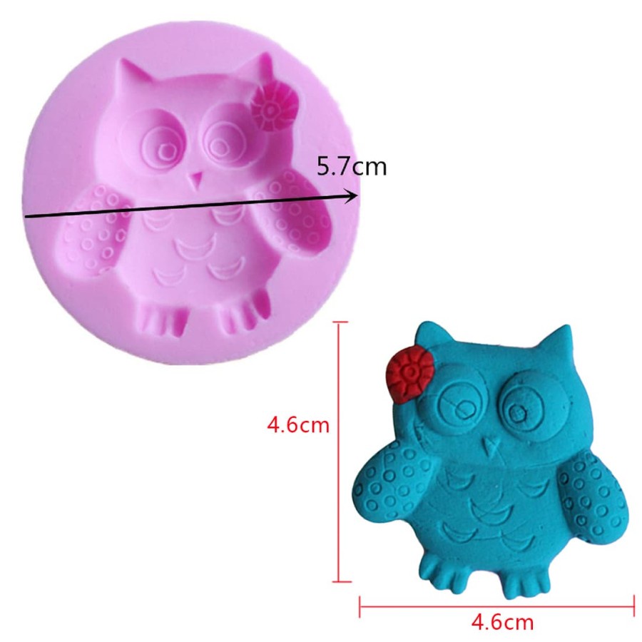 3D Silicon Mold Fondant Cake Decoration - Owl Shape #1