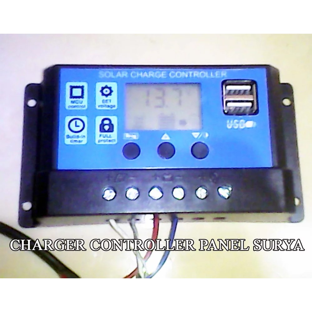Jual Charger Controller Panel Surya 10 A, 12v/24v Tampilan LCD