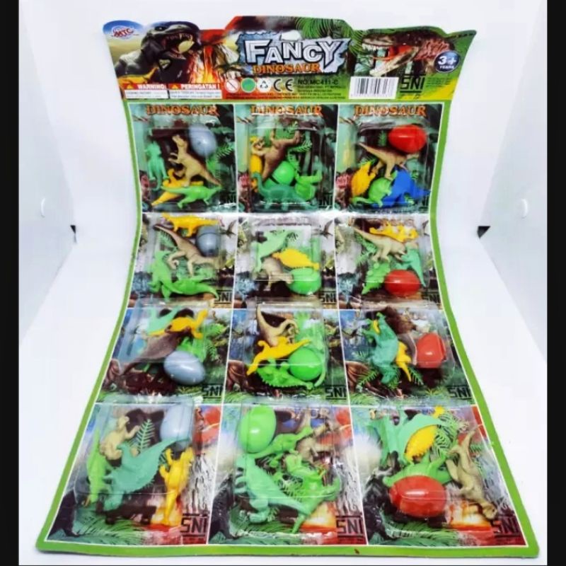 MAINAN ANAK DINOSAURUS TELOR/DINO TELOR isi 12 pcs/Lembar