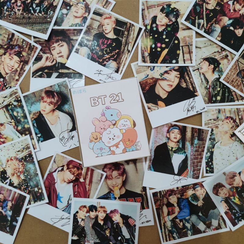 

Isi 21pcs / STICKER PHOTO PILAROID BT*S 2 IN 1 /ver. " U never walk alone