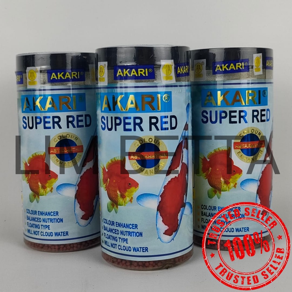 (BOTOL) AKARI SUPER RED 1 MM 100 GRAM / MAKANAN KOKI DAN KOI