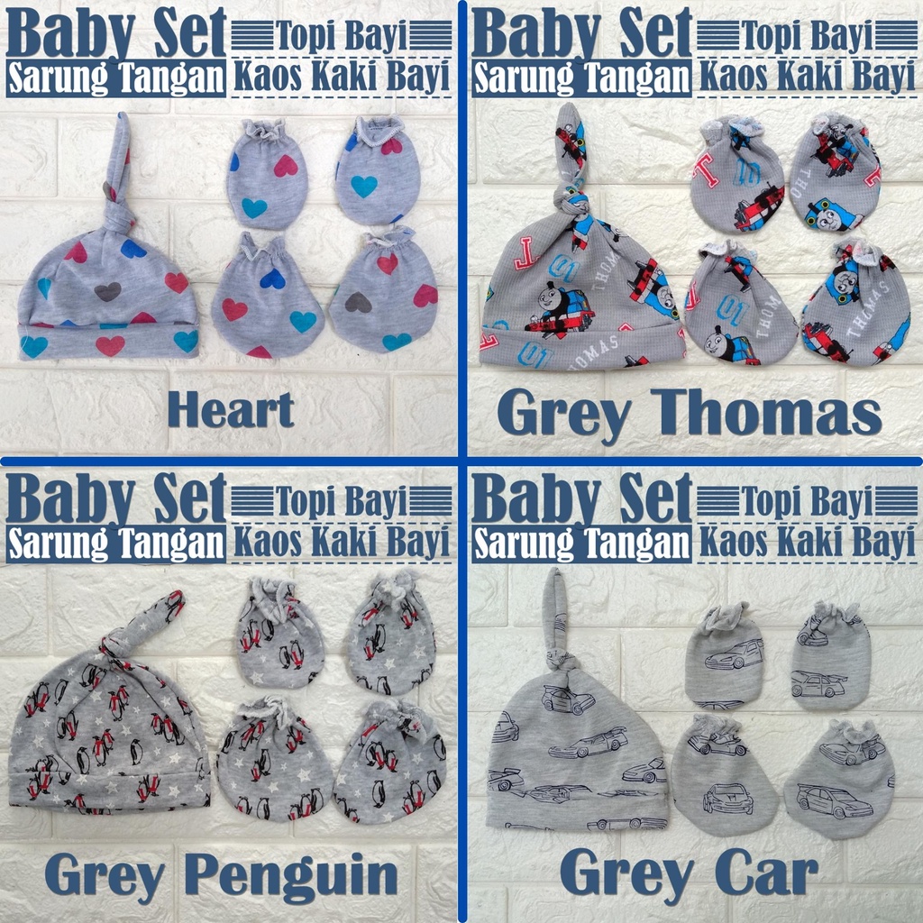 Topi Sarung Tangan Kaki Bayi NEWBORN Kaos Kaki &amp; Topi Bayi stk akachan pr