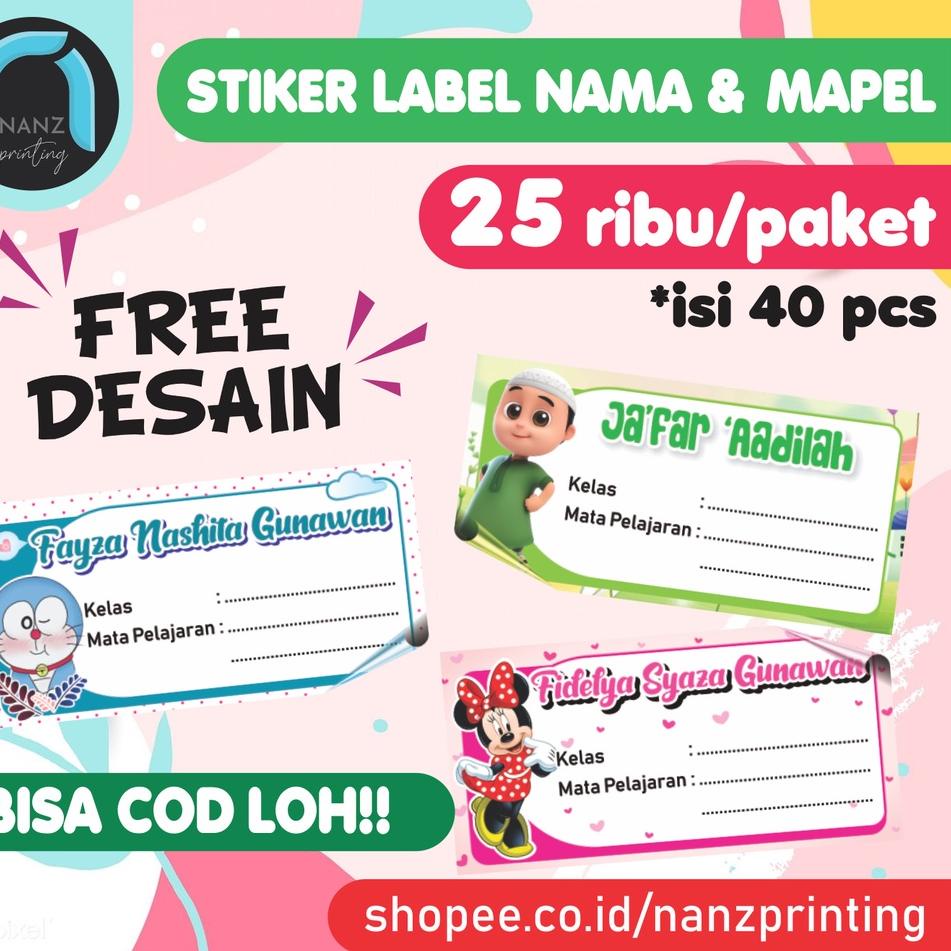 

Terkini STIKER LABEL NAMA MAPEL, STIKER NAMA, STIKER PENSIL