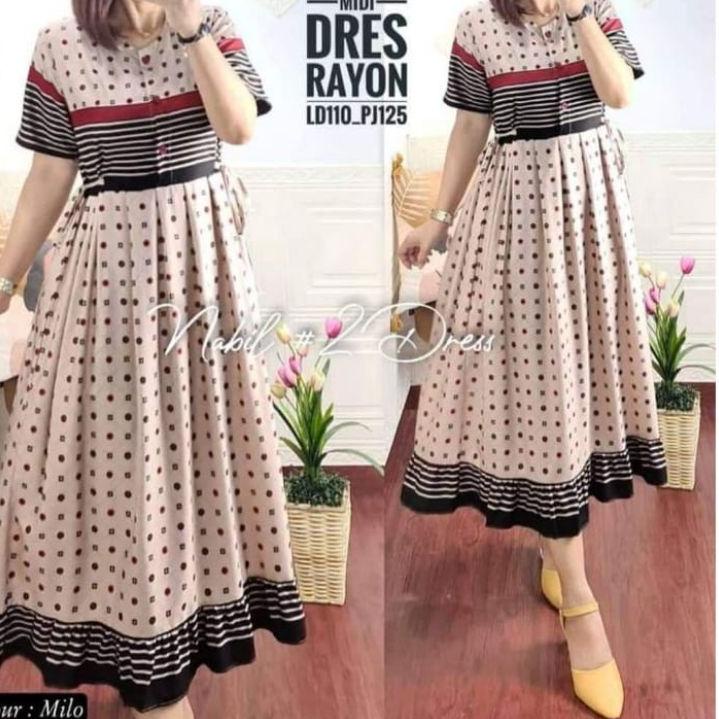 Harga Murah.. MIDI DRESS RAYON ARKEN TERBARU TERLARIS | Dress midi Rayon