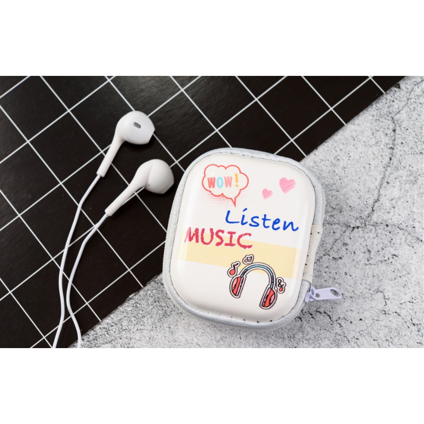 [E-182] Headset Earphone Motif ABSTRAK MUSIC / Wadah Earphone Motif Grafiti Musik Abstrak Coretan