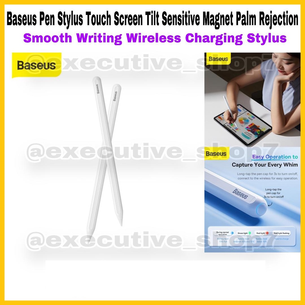 Baseus Pen Stylus Touch Screen Tilt Sensitive Magnet Palm Rejection - Garansi Resmi 6 Bulan