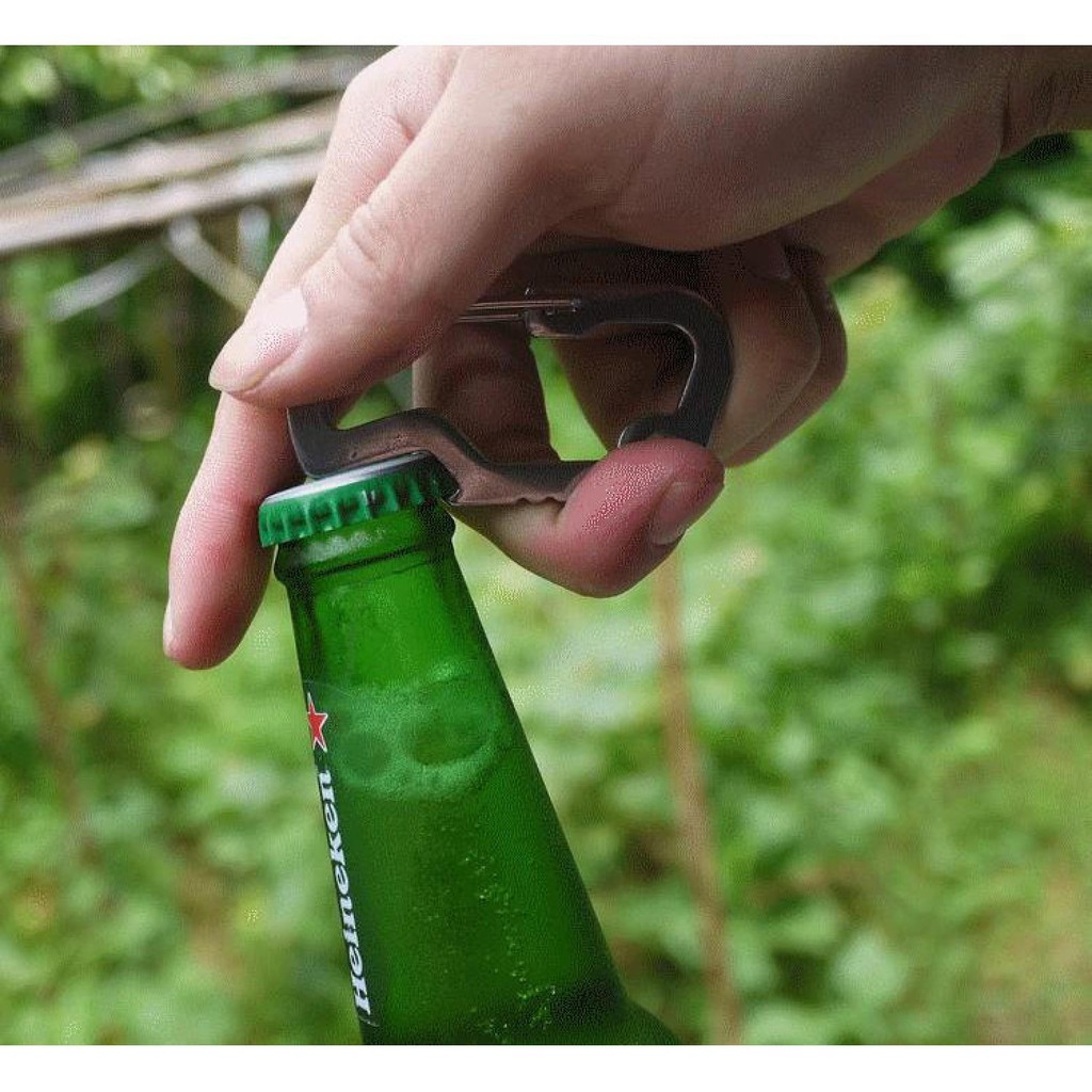 ersatile EDC Carabiner Stainless Steel with Bottle Opener - Silver
