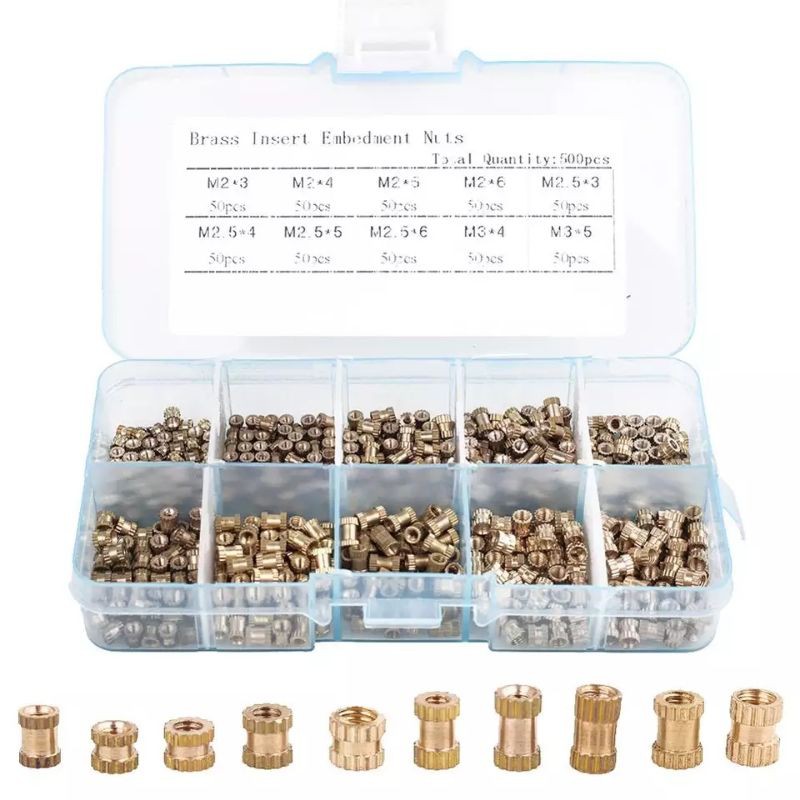 500 Pcs / 200 Pcs Mur Brass Knur M2 M2.5 M3 | Kuningan Mur Pasangan Baut Engsel Casing Laptop