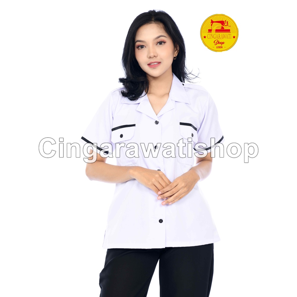 Jual Baju Seragam Dinas Putih Pns Wanita Lengan Pendek Baju Dinas Putih