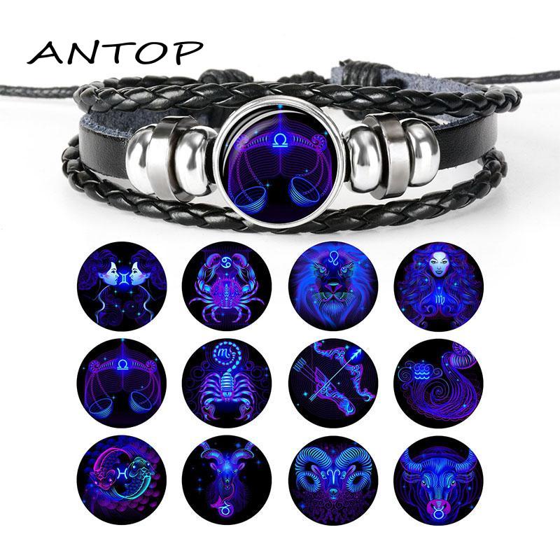 Gelang Tangan Luminous Motif Zodiak Untuk Pria / Wanita