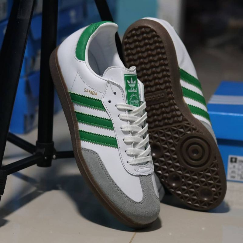 sepatu casual adidas samba og white green gum bisa bayar di tempat