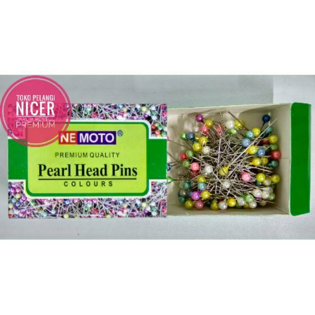 Pin Jarum Pentul Premium /Nemoto Anti Karat Bagus Beli Ecer dan Kotak/ Jarum Pentol Pearl Head pins