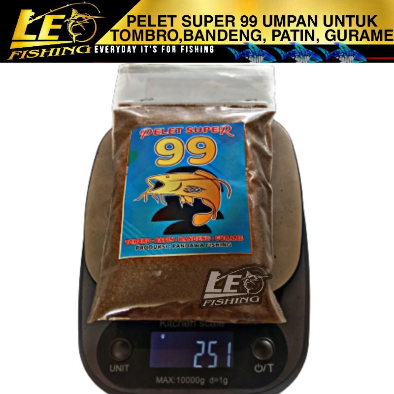 UMPAN PELET SUPER 99 250G PANDAWA UMPAN UNTUK TOMBRO BANDENG PATIN GURAME