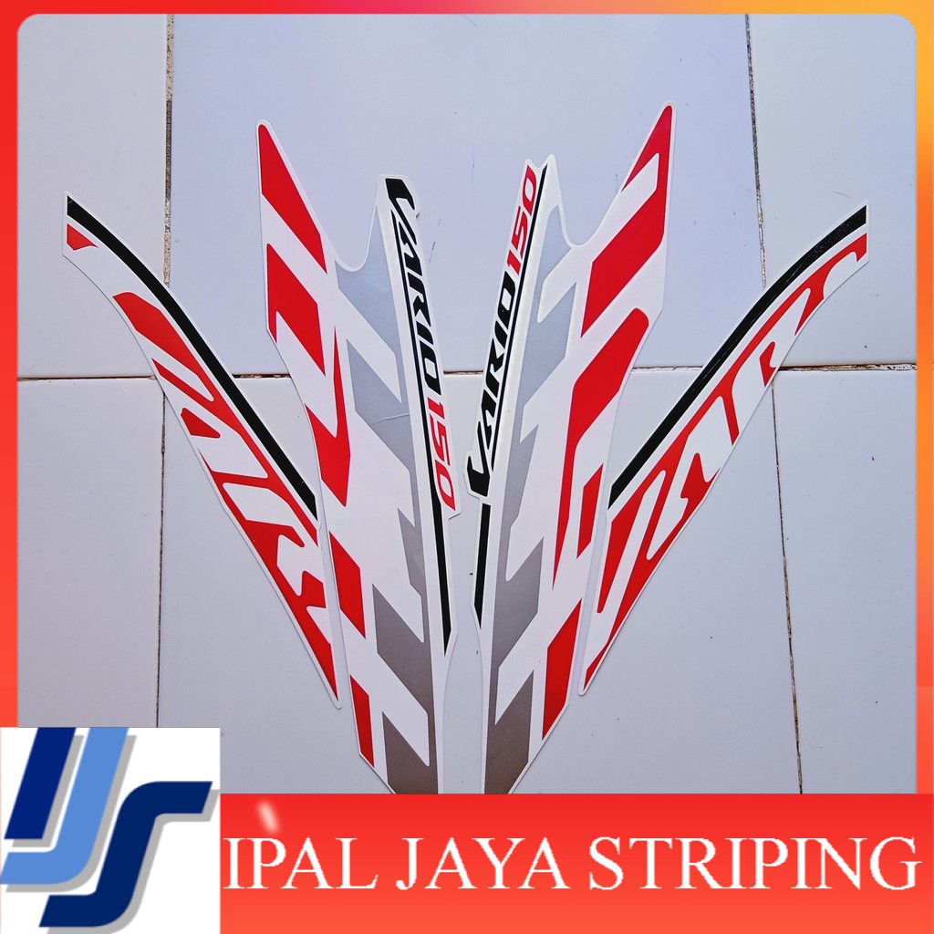 stiker striping motor Honda vario 150 2020 putih merah