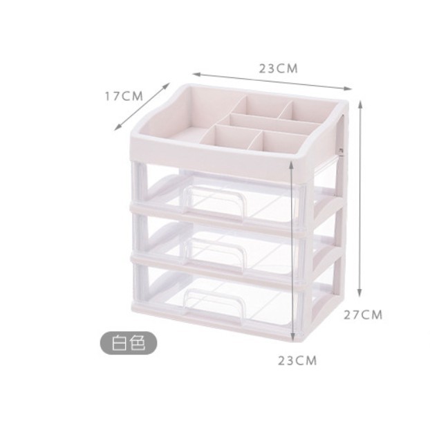 Adda Home - Rak Kosmetik Skincare Aksesoris Organizer Dengan 3 laci sekat Transparan