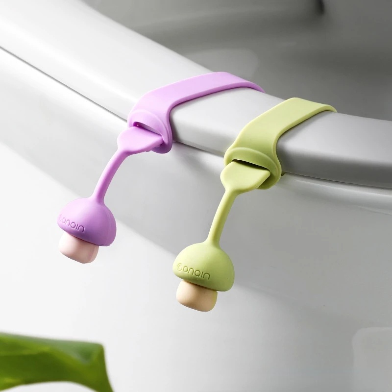 Alat Pengangkat Tutup Toilet Bentuk Jamur Bahan Silikon Warna Permen Anti slip Untuk Kamar Mandi